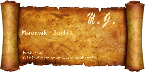 Mavrak Judit névjegykártya